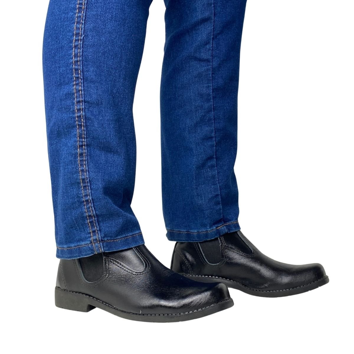 Botina Trabalhador Couro Valle Masculina 107 Preta Preto 2