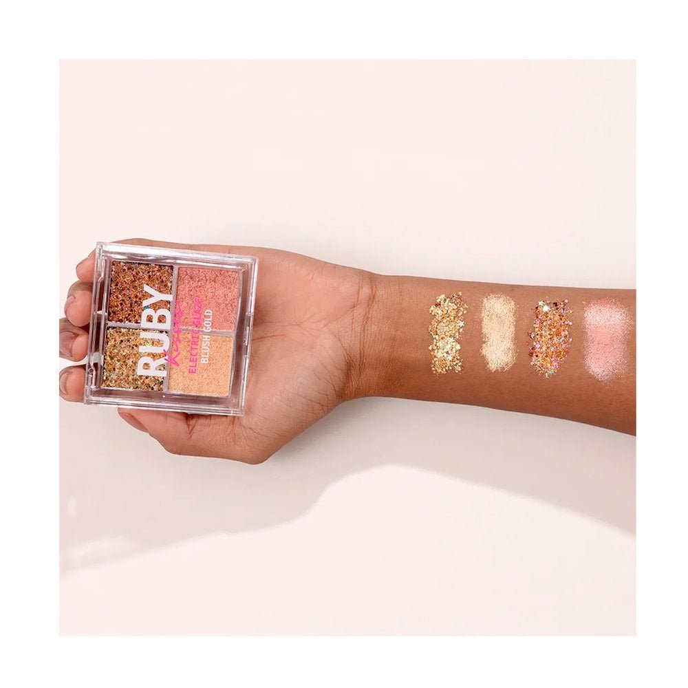 Paleta Ruby Kisses Glitter Eletric Glaze Blush Gold 5,6g 3