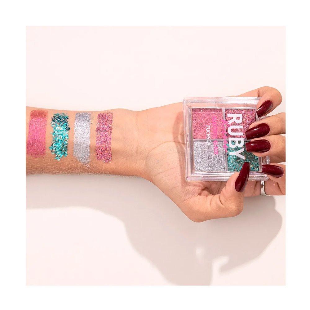Paleta Ruby Kisses Glitter Eletric Glaze Fuchsia ÚNICO 3