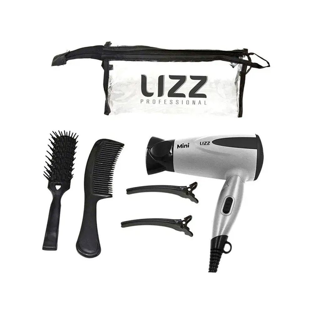 Secador de Cabelo Lizz Mini Viagem Bivolt Dobrável Prata Prata 3
