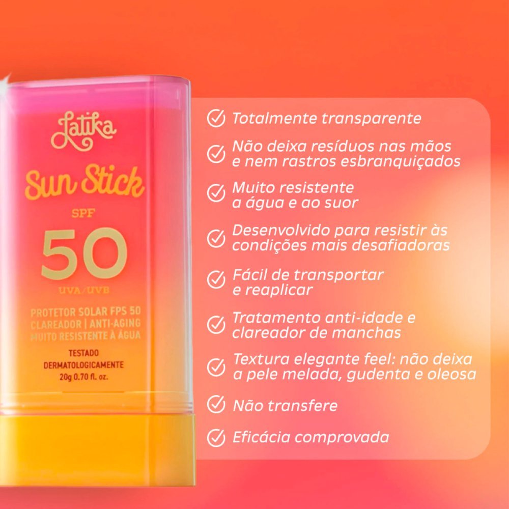 Protetor Solar Latika FPS 50 Sun Stick 20g 20g 5