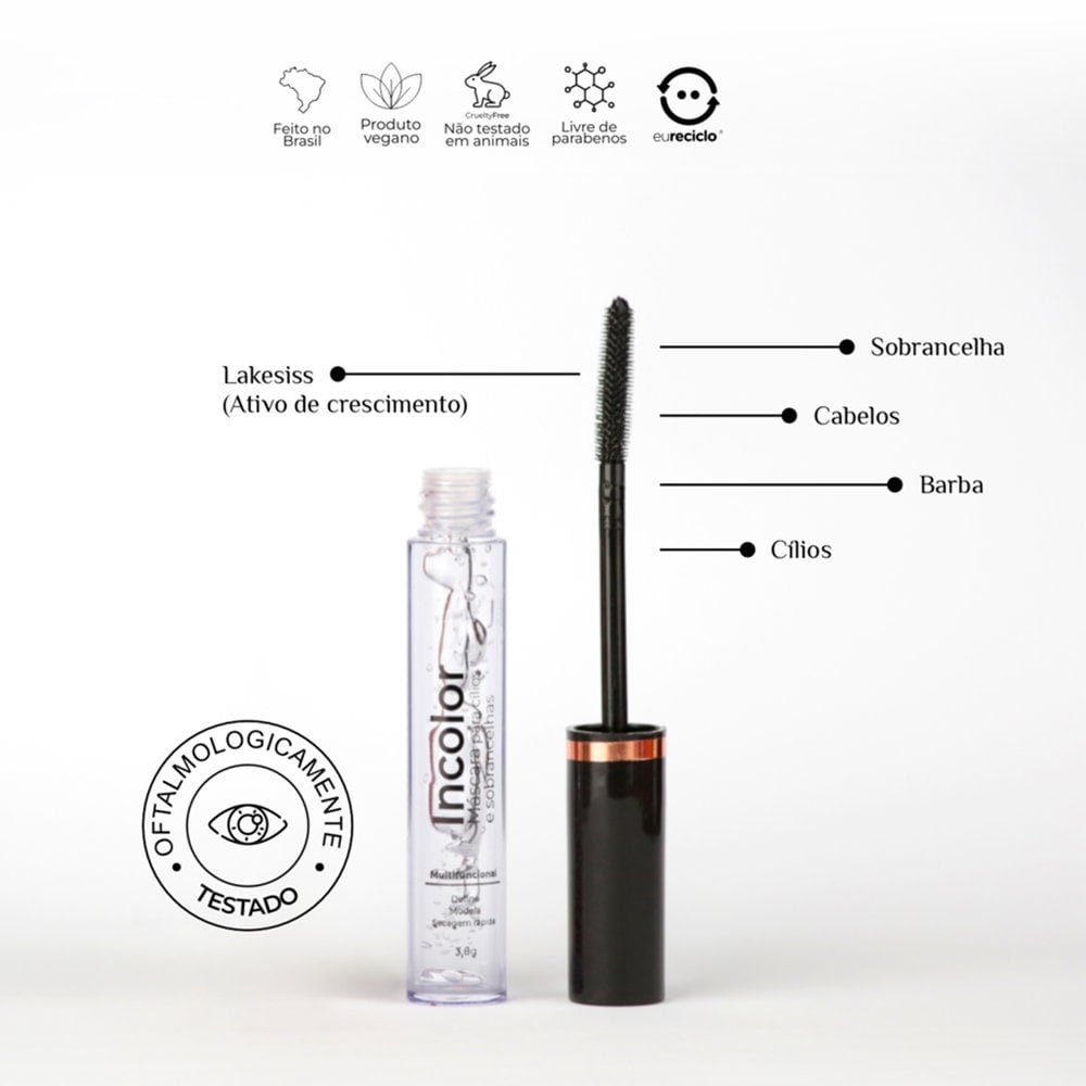 Máscara para Cilios e Sobrancelha Uste Incolor 4g 2