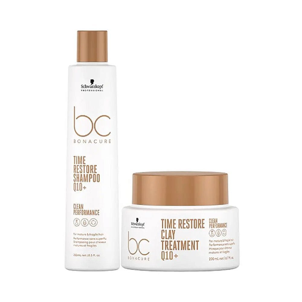 Kit  Schwarzkopf Bonacure Time Restore Shampoo 250ml e Máscara 200ml