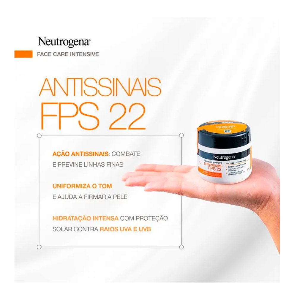 Creme Facial Neutrogena Face Care Intensive Antissinais FPS 22 100g 100g 2