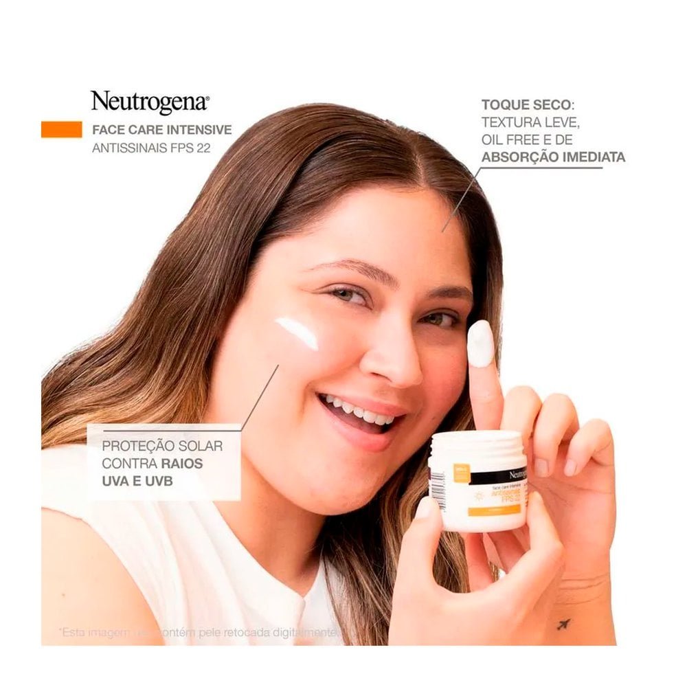Creme Facial Neutrogena Face Care Intensive Antissinais FPS 22 100g 100g 3
