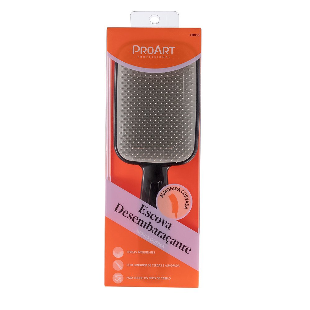 Escova Pro Art Desembaraçante Preta e Cinza ED03B ÚNICO 4