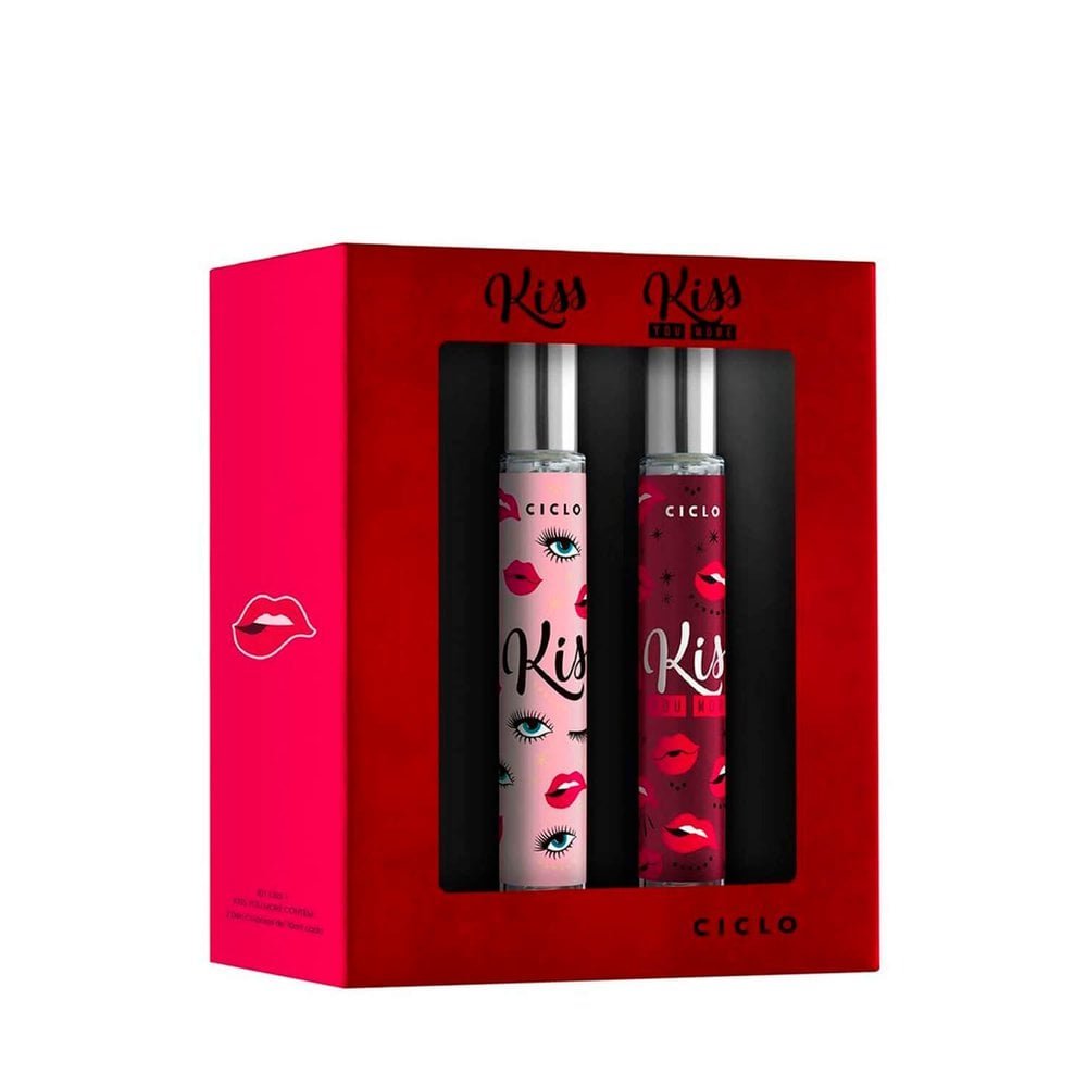 Kit Ciclo Cosméticos Perfume Feminino Deo Kiss 30ml + Perfume Feminino Deo Kiss You More 30ml