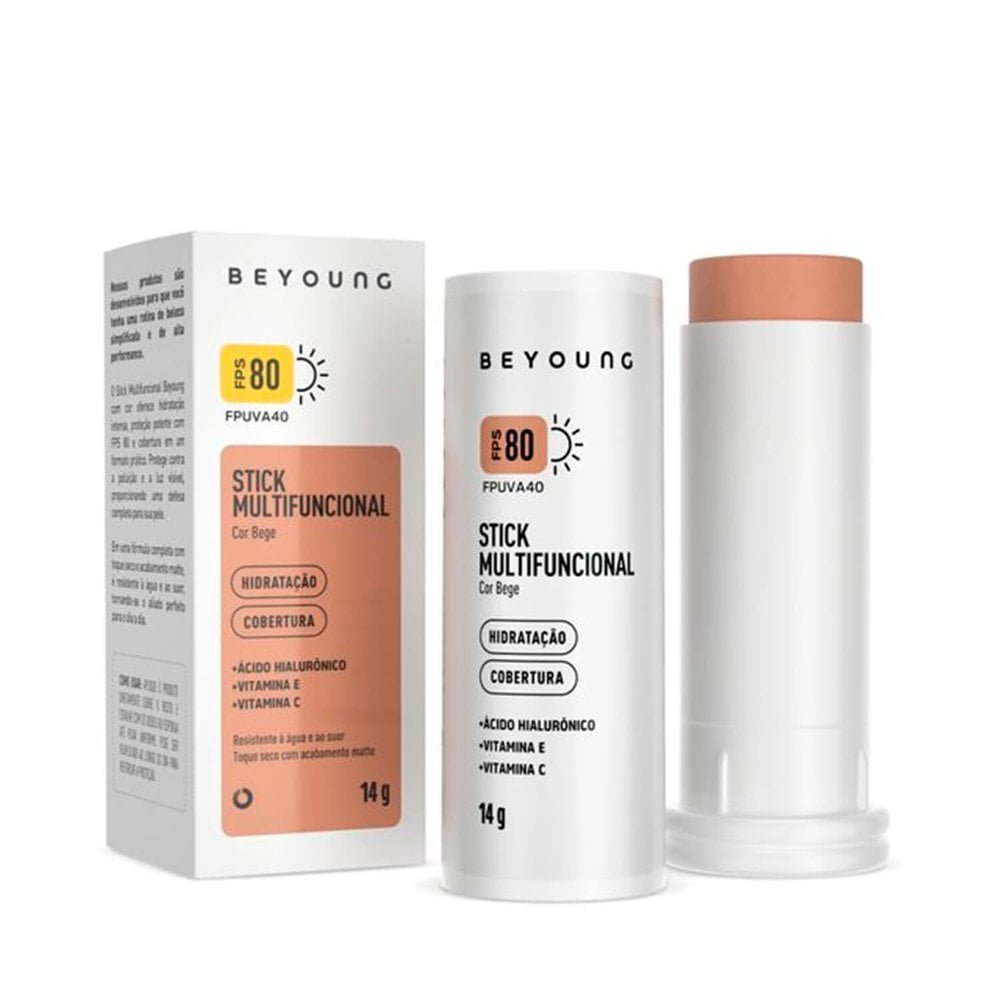 Protetor Solar Beyoung FPS80 Stick Bege 14g