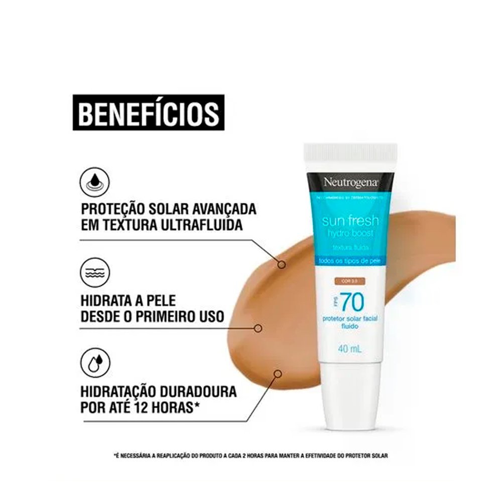 Proteto Solar Facial Neutrogena FPS 70 Cor 3.0 40ml 70 2