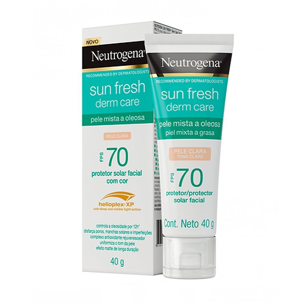 Protetor Solar Facial FPS 70 Neutrogena Sun Fresh Derm Care Pele Clara 40g