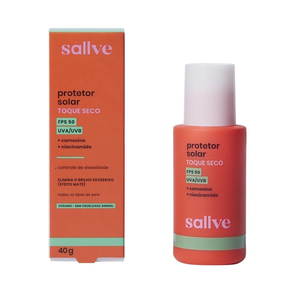Protetor Solar Facial Sallve Toque Seco Niacinamida FPS 50 40g
