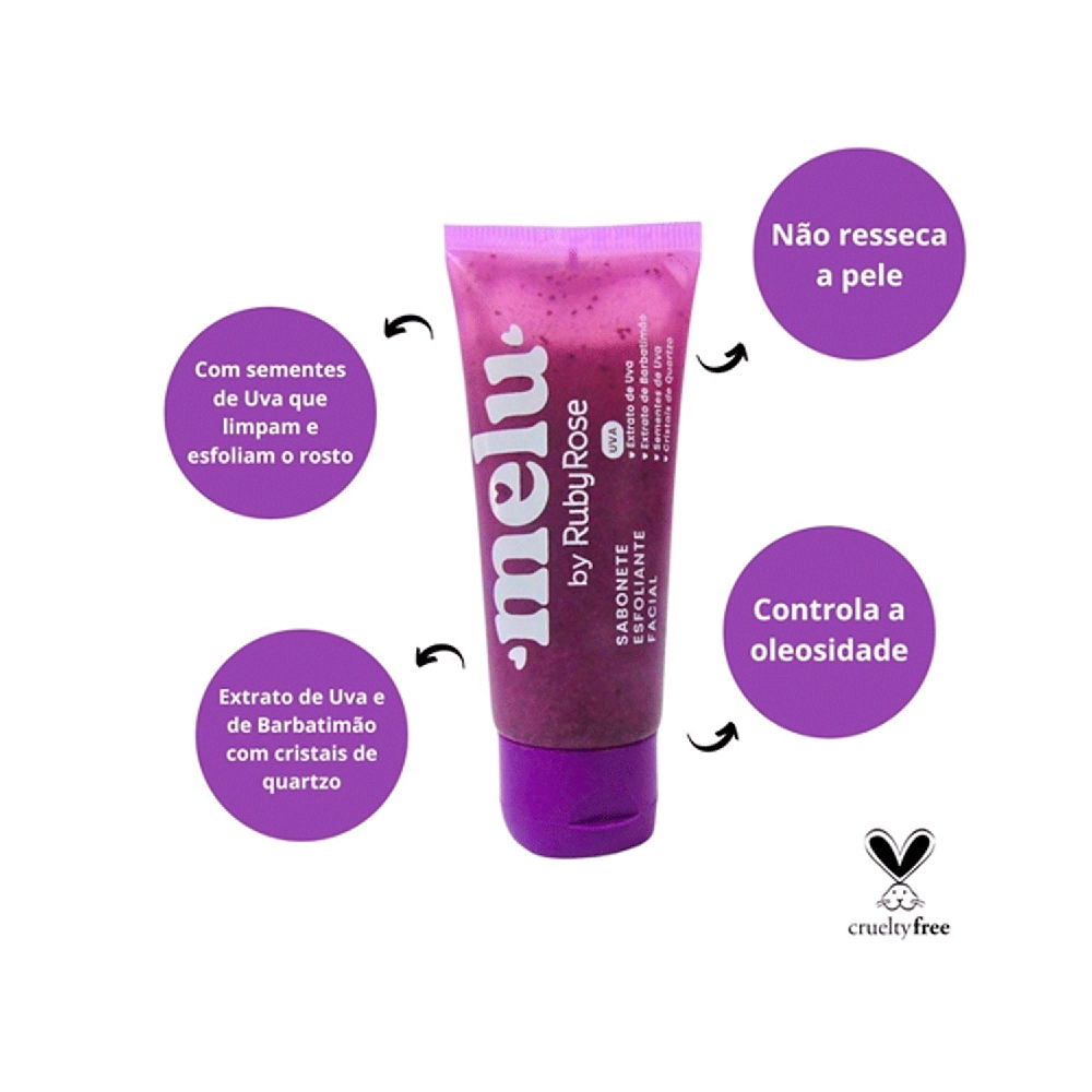 Sabonete Facial Esfoliante Melu 75Ml Uva Rr 4400/3 75ml 2