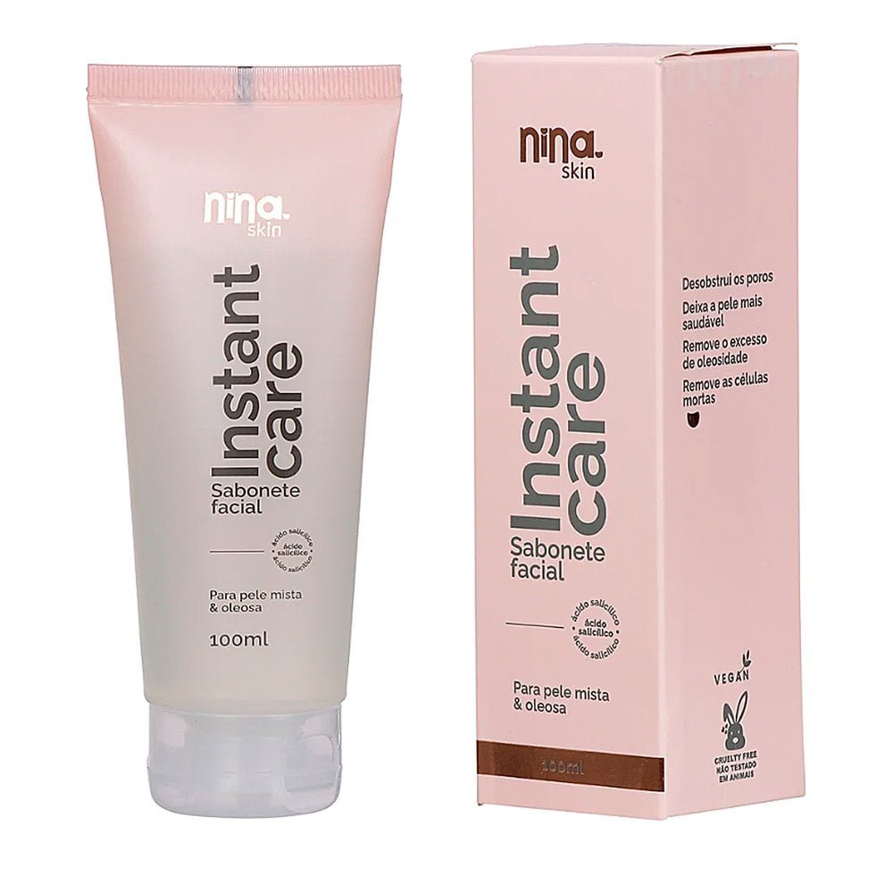 Sabonete Liquido Facial Nina Make Up Instant Care 100ml