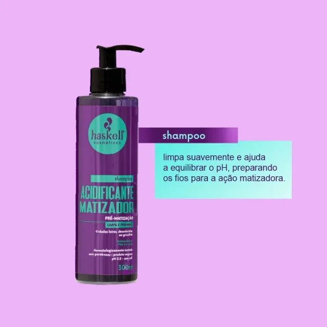 Shampoo Haskell Acidificante Matizador 300ml 300ml 2