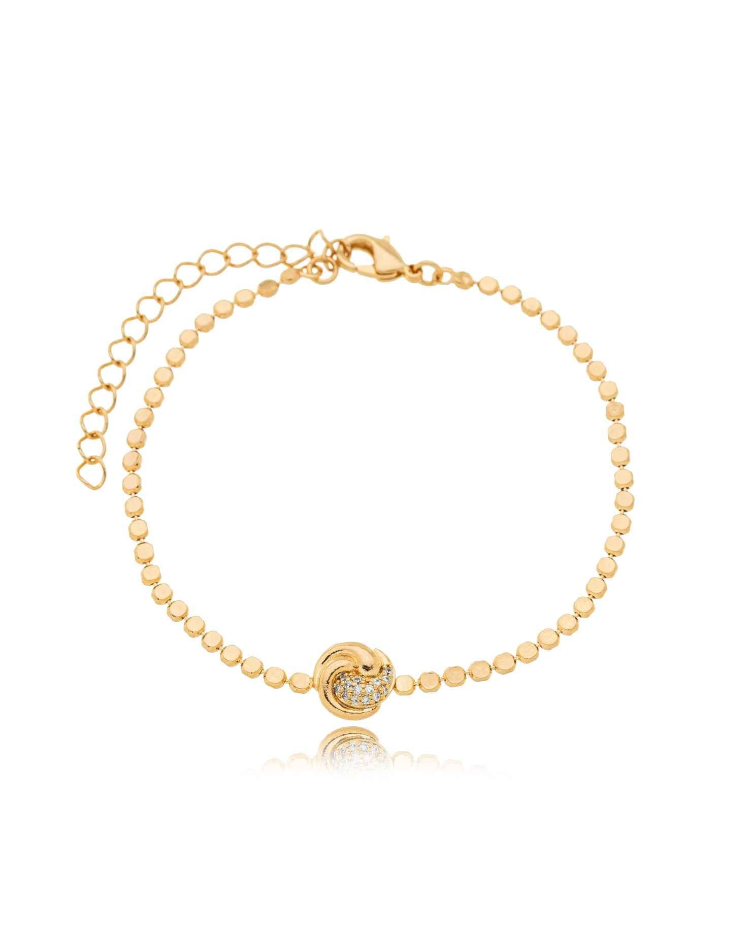 Pulseira Semijoia Banhada a Ouro 18k Cravejada Zircônias