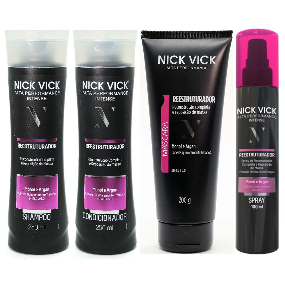 NICK VICK Reestruturador Shampoo Condicionador Mascara Spray ÚNICO 1