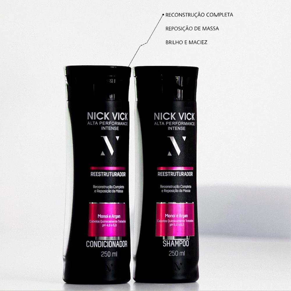 Kit NICK VICK Reestruturador Shampoo Condicionador Spray ÚNICO 2