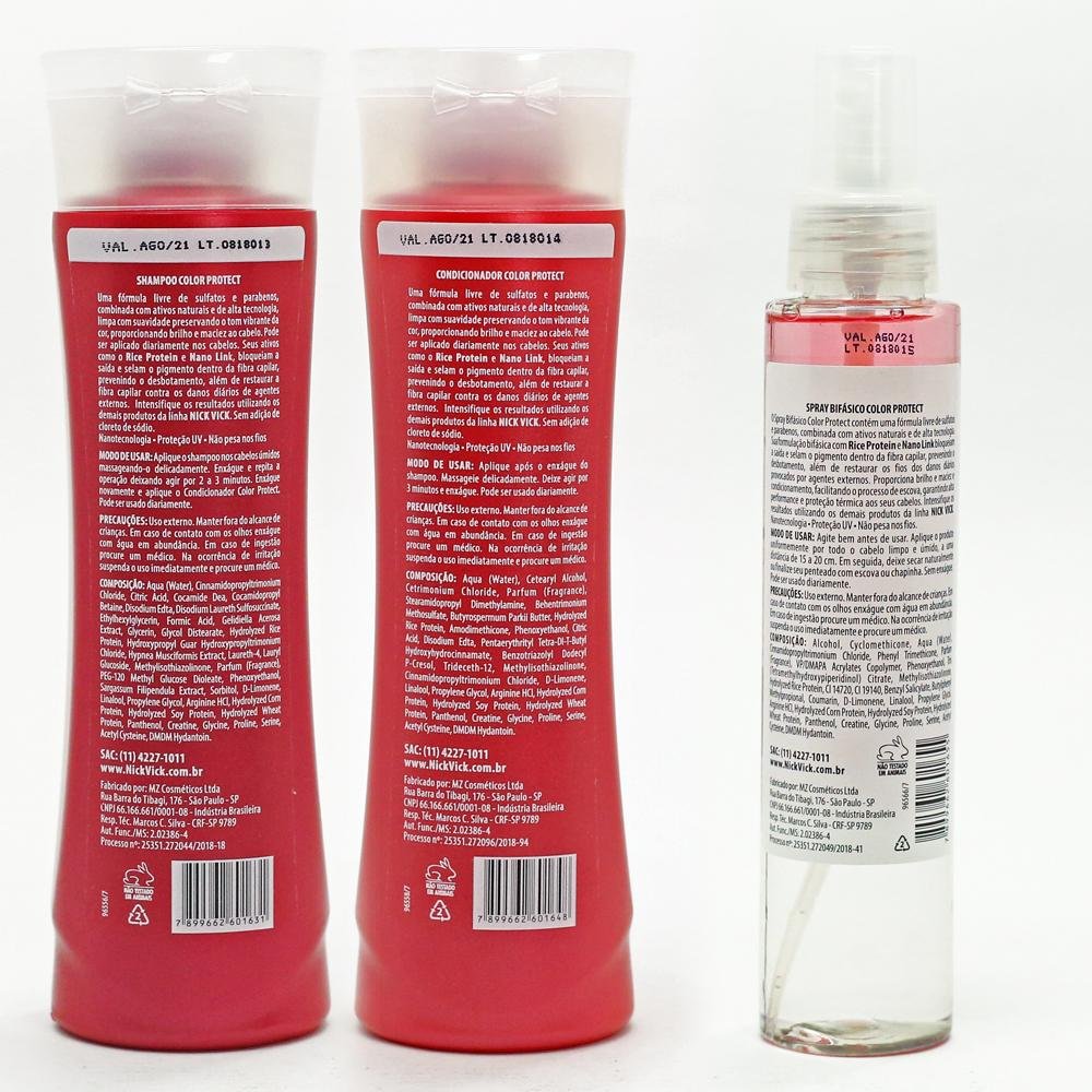 Kit NICK VICK Color Protect Shampoo Cond e Spray Bifásico ÚNICO 2