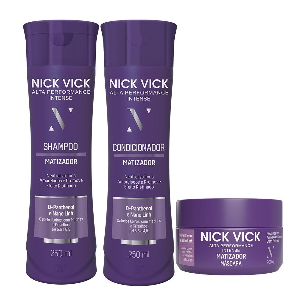 Kit NICK VICK Matizador Shampoo Condicionador e Máscara ÚNICO 1