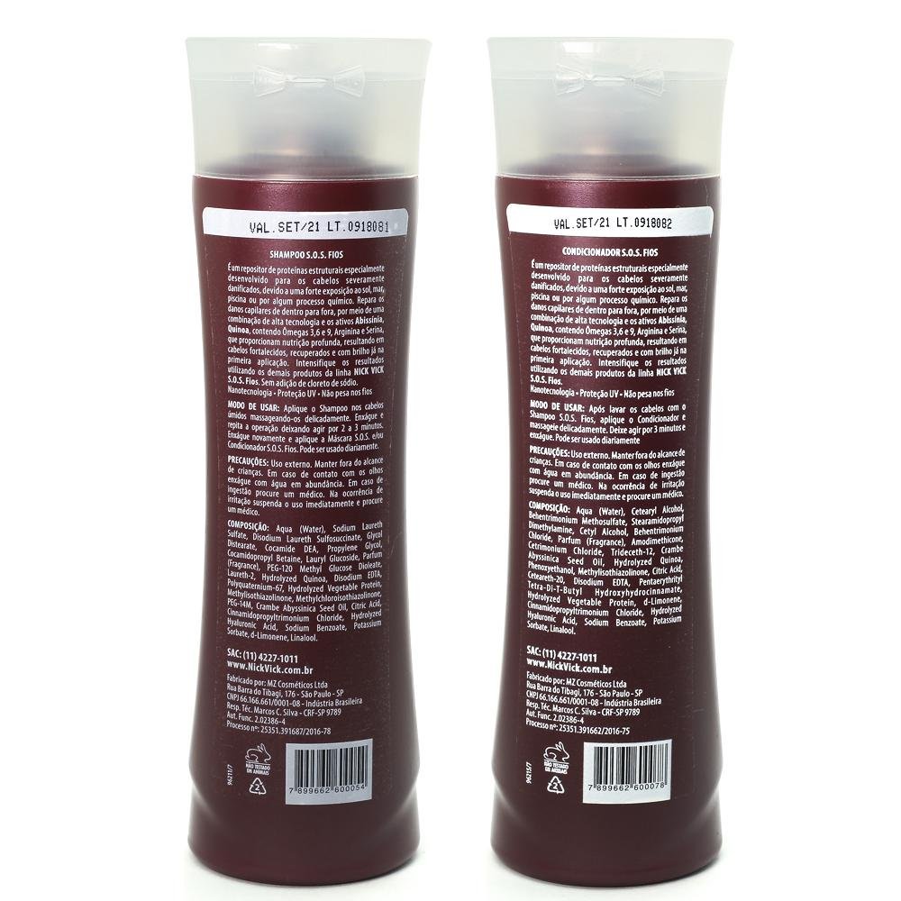 Kit NICK VICK SOS Shampoo e Condicionador ÚNICO 2