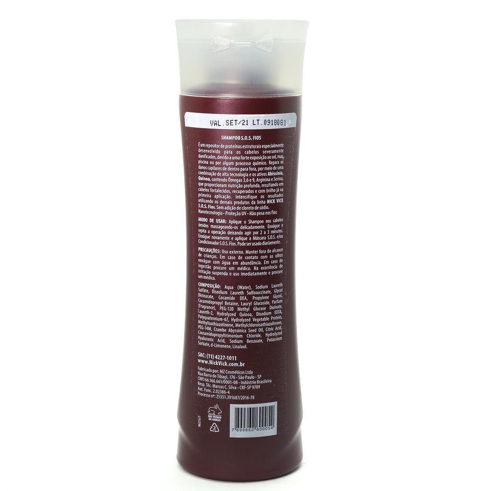 SHAMPOO S.O.S. FIOS NICK VICK ALTA PERFORMANCE 250ML 250ml 2
