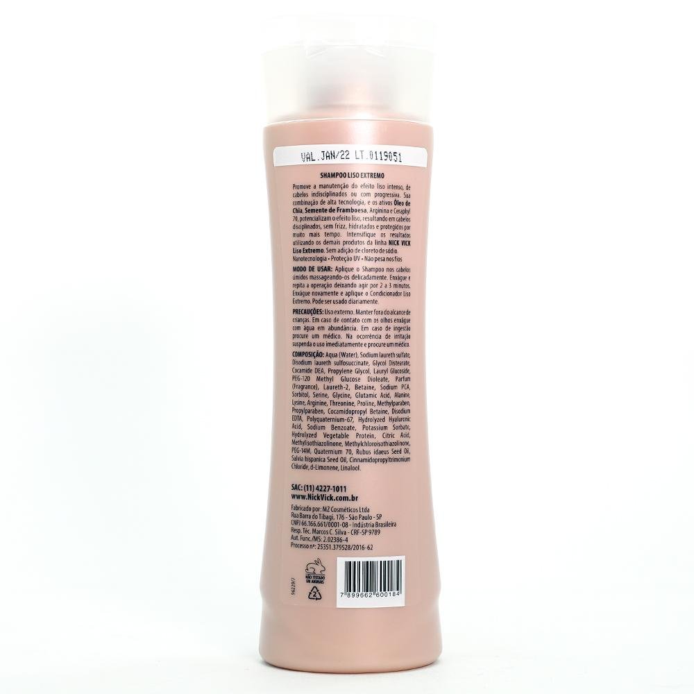 Shampoo Nick Vick Alta Performance Liso Extremo 250ml 250ml 2