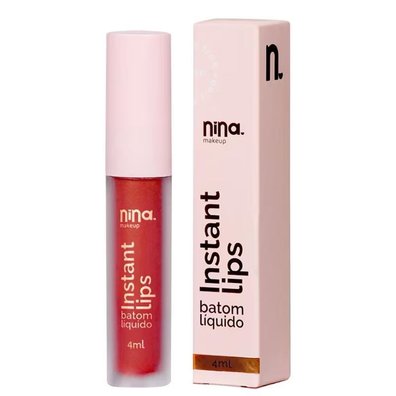 Nina Makeup Instant Lips Rubi Batom Líquido 4ml Rubi 3
