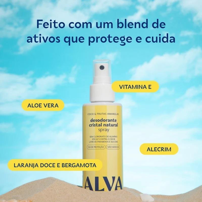Alva Desodorante Spray Natural Coco & Frutas Amarelas 120ml 120ml 2