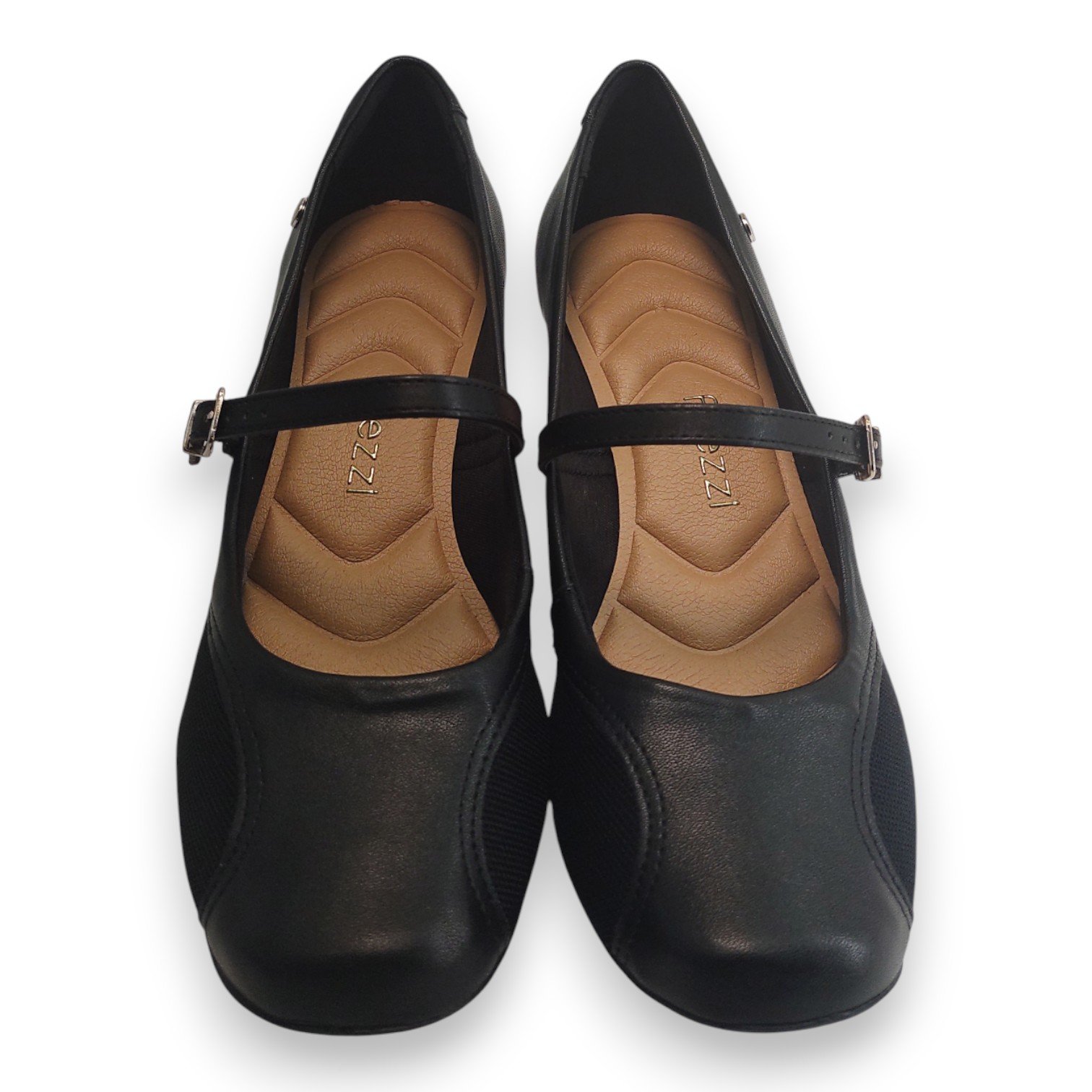 Sapato Feminino Social Salto Boneca Baixo Grosso Confortavel Joanetes Preto 2