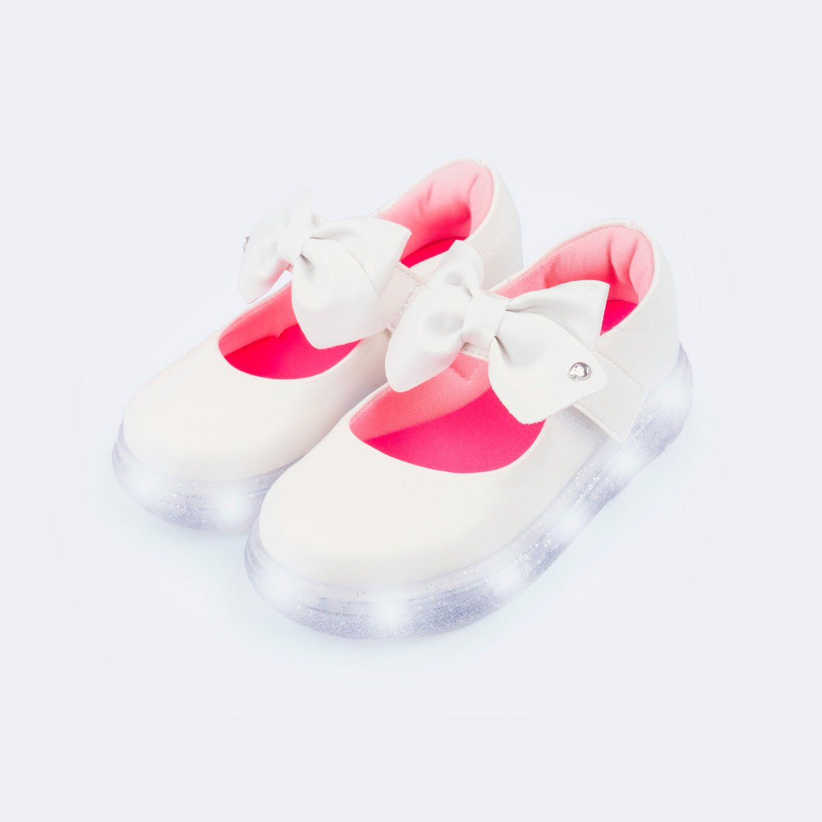 Sapato Infantil Menina Pampili com Led Anatomico Luxo Branco 2