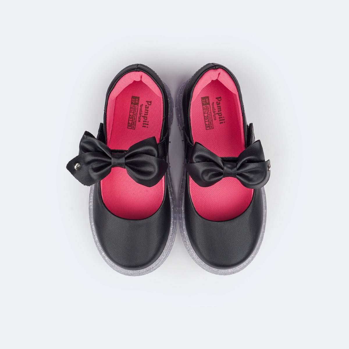 Sapato Infantil Menina Pampili com Led Anatomico Luxo Preto 5