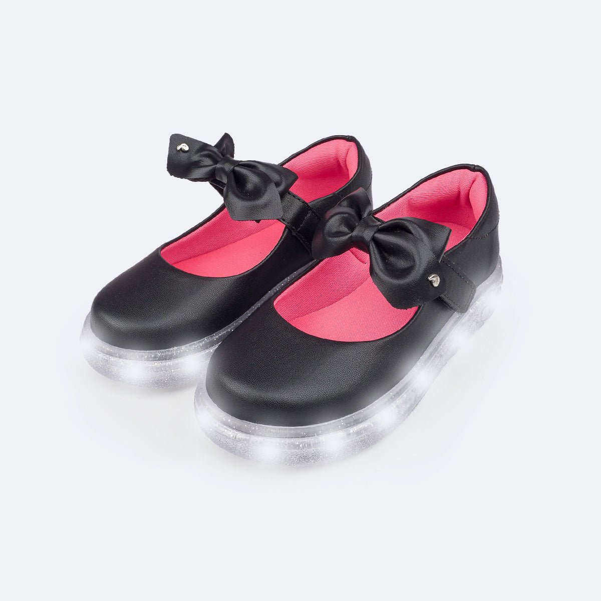 Sapato Infantil Menina Pampili com Led Anatomico Luxo Preto 2