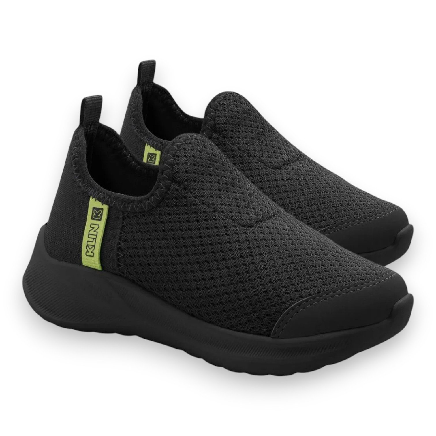 Tenis Infantil Menino Klin Preto Colegial Macio Original Preto 2