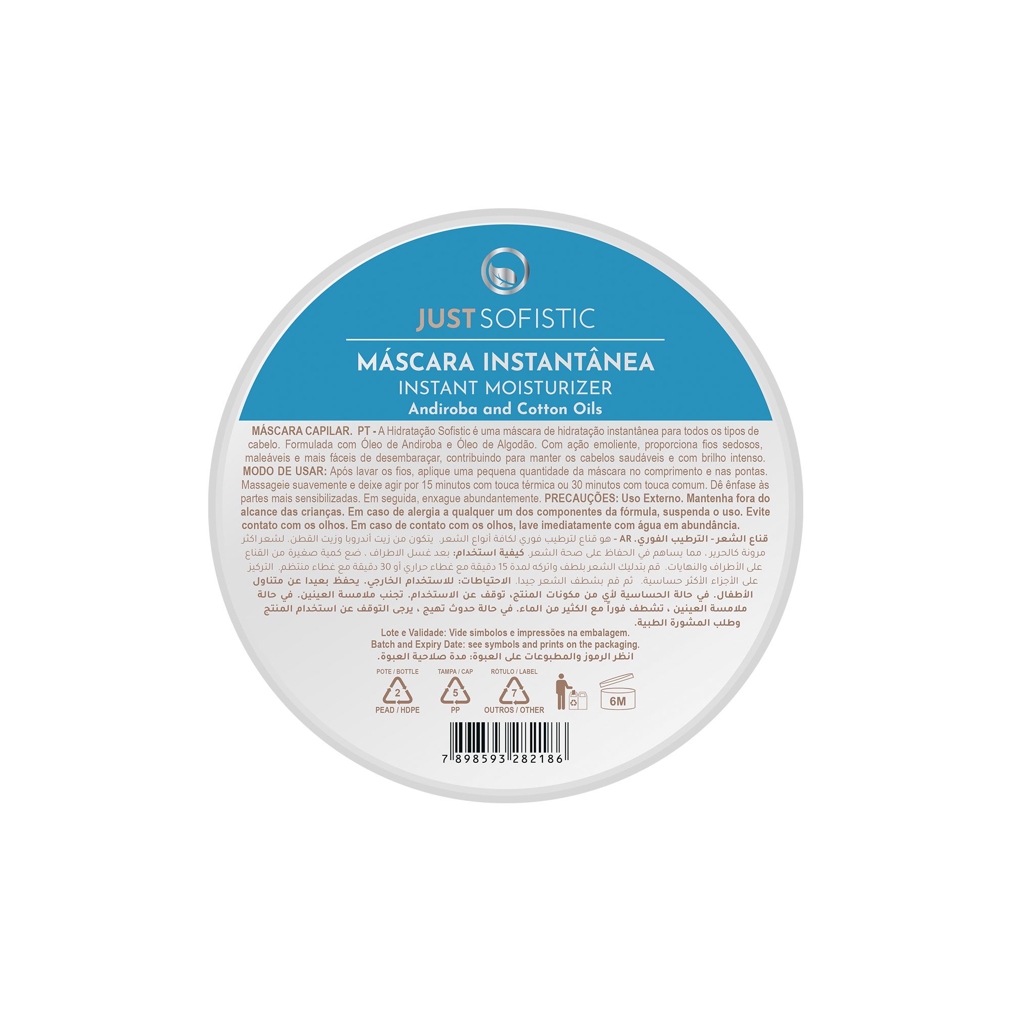 JUST SOFISTIC - Máscara de Hidratação Instantânea - 150g 150g 3