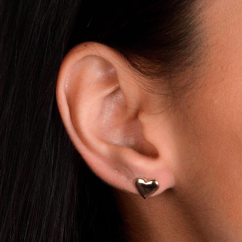 Brinco Dourado de Coração Médio Dourado 2