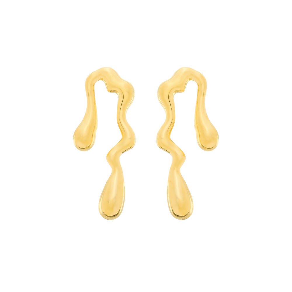 Brinco Dourado Orgânico de Gota