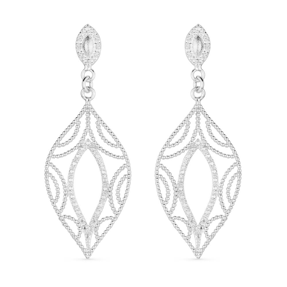 Brinco Prateado Folha de Gala