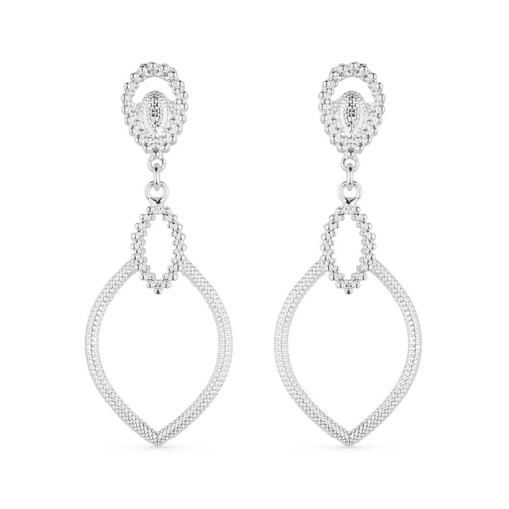 Brinco Prateado Luxo Gota de Gala Prata 1