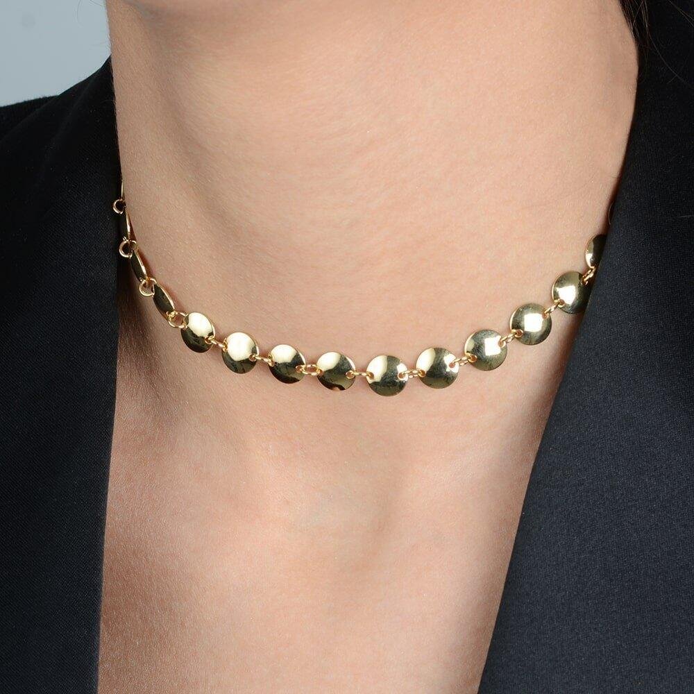 Chocker Dourada Esferas com Extensor Dourado 2