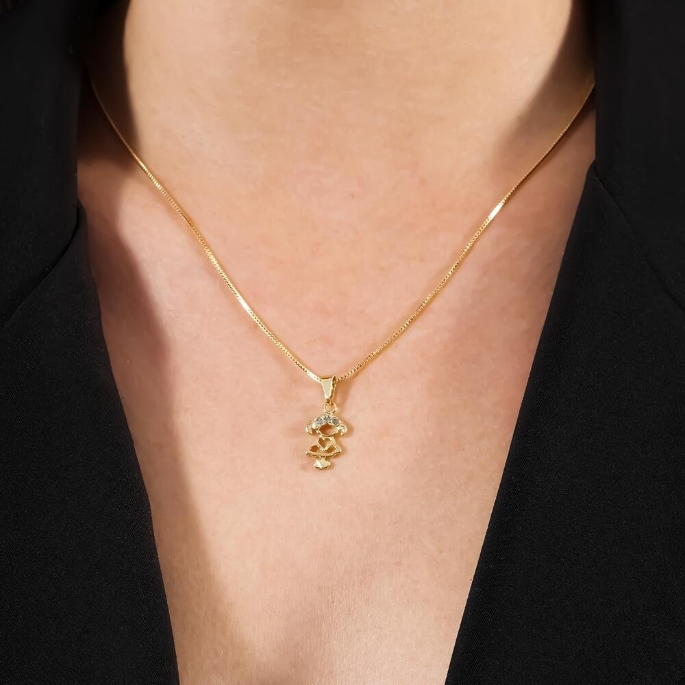 Colar Dourado Filha com Zircônia Dourado 2