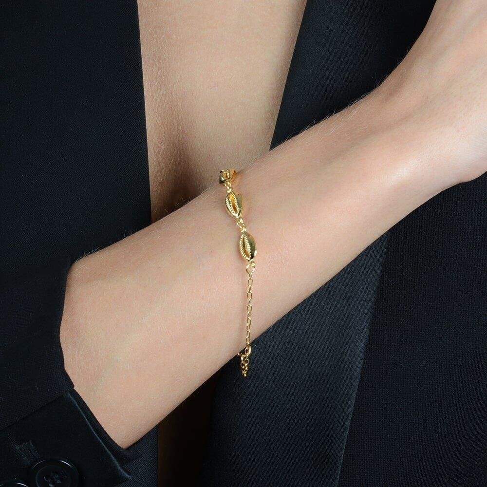 Pulseira Dourada de Búzios Dourado 2