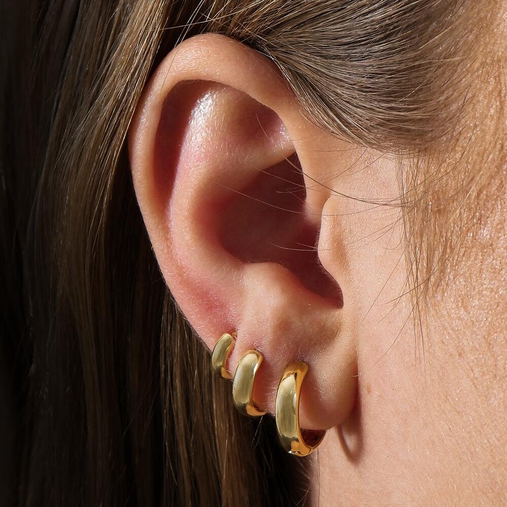 Trio Dourado de Argolinhas Dourado 2