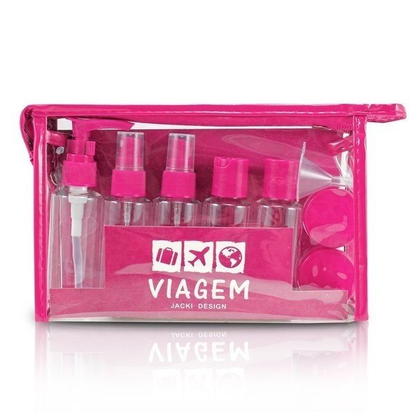 Kit de Frascos para viagem necessaire para sabonete e alcool gel com 10 Pecas Jacki Design