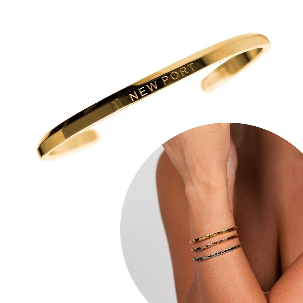 Bracelete Ajustável Feminino Dourado New Port