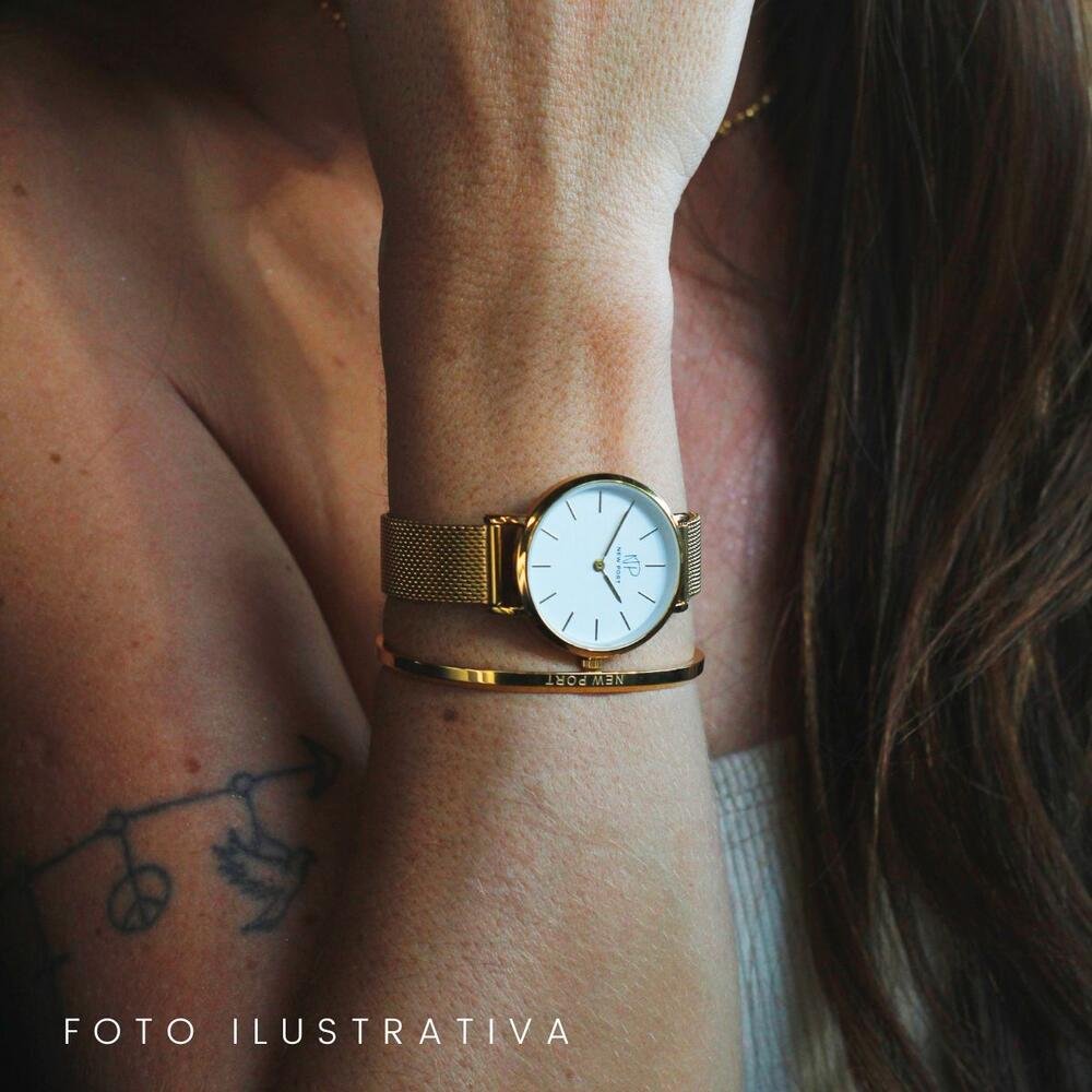Bracelete Ajustável Feminino Dourado New Port Dourado 5