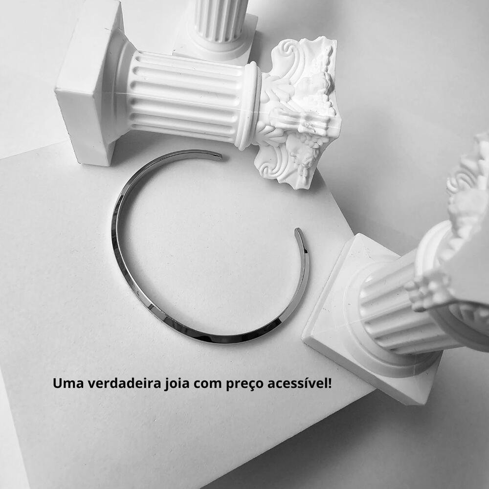 Pulseira Aço Prateado Minimalista New Port Prata 8