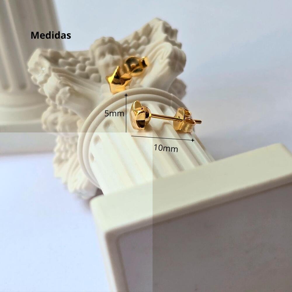 Brinco Feminino Estrela Banhado a Ouro 18k Dourado Pequeno Dourado 2