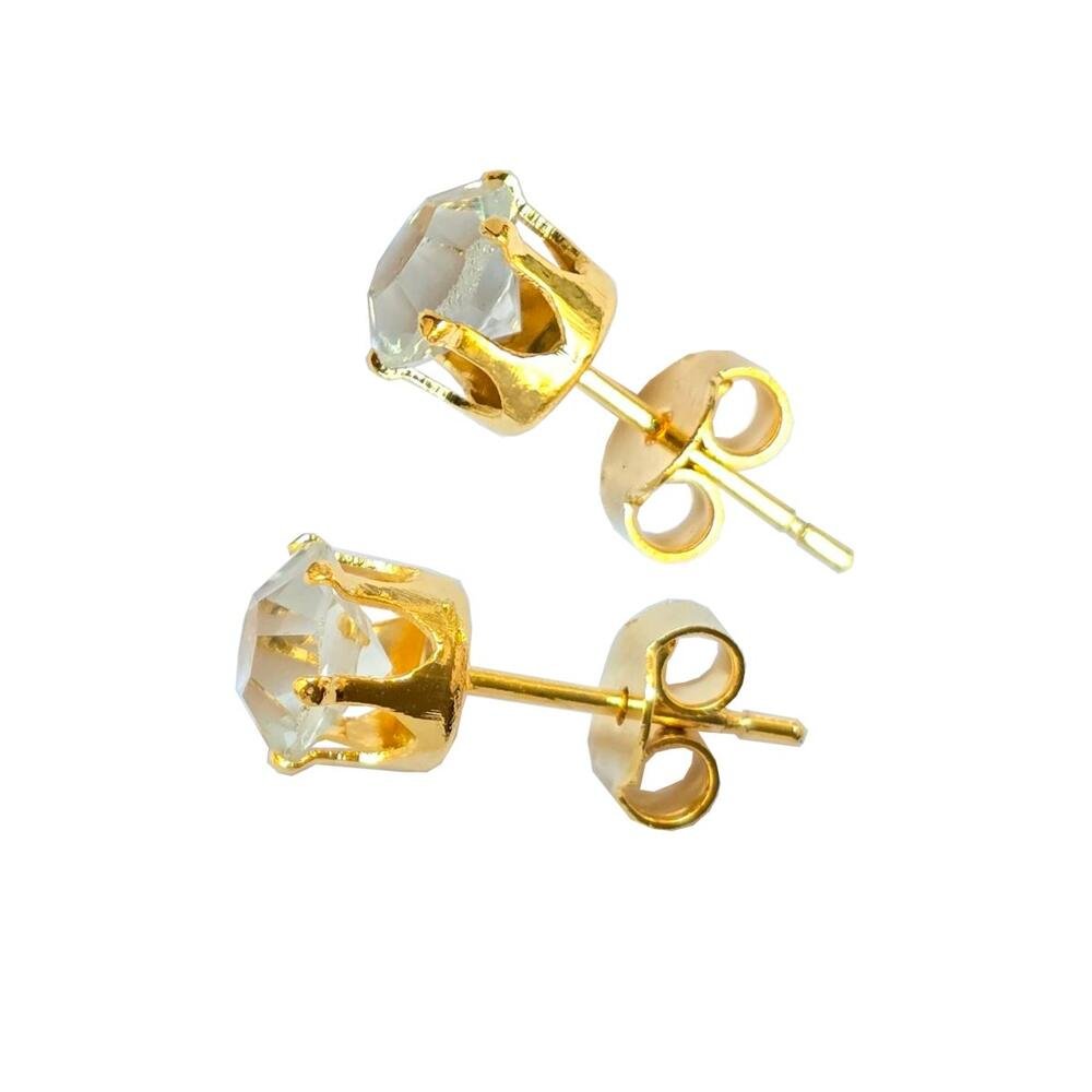 Brinco Ponto de Luz Ouro 18K Hipoalergênico Dourado 6