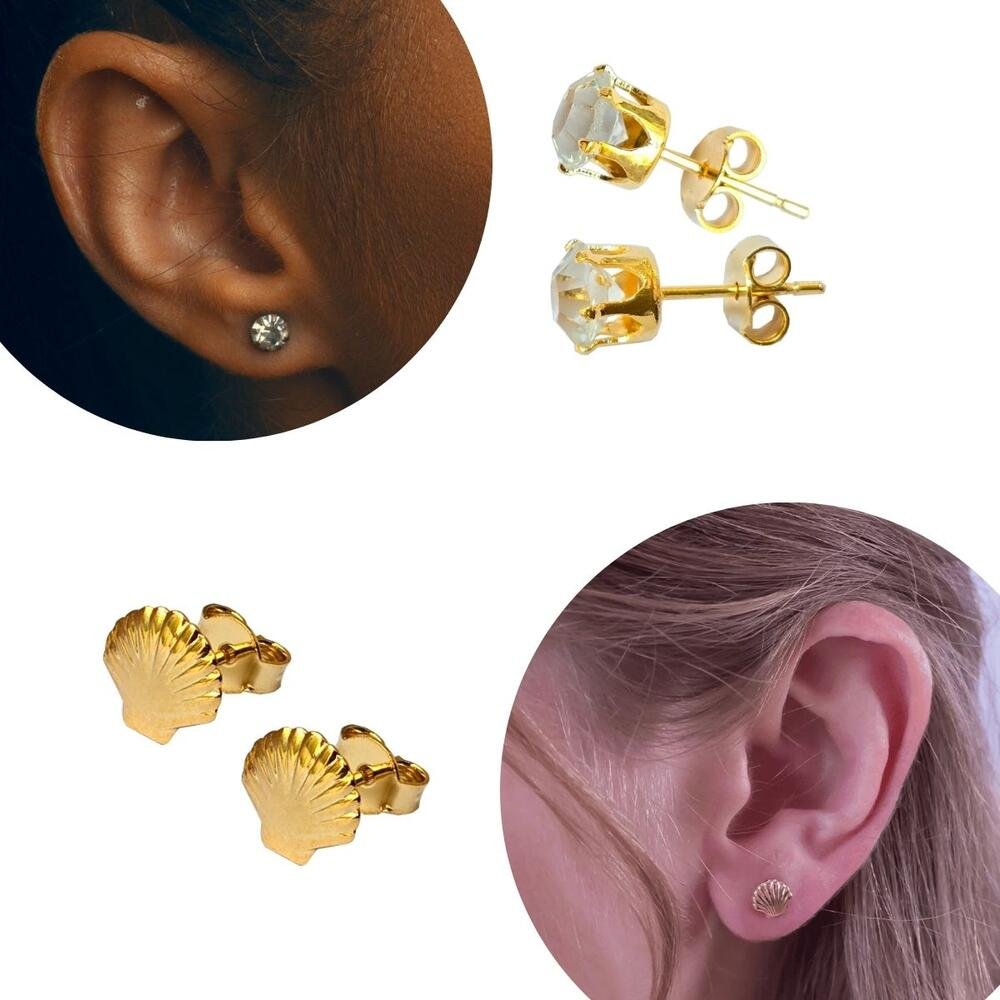 Brinco Feminino Ponto De Luz Estrela Banhado a Ouro Dourado Dourado 2