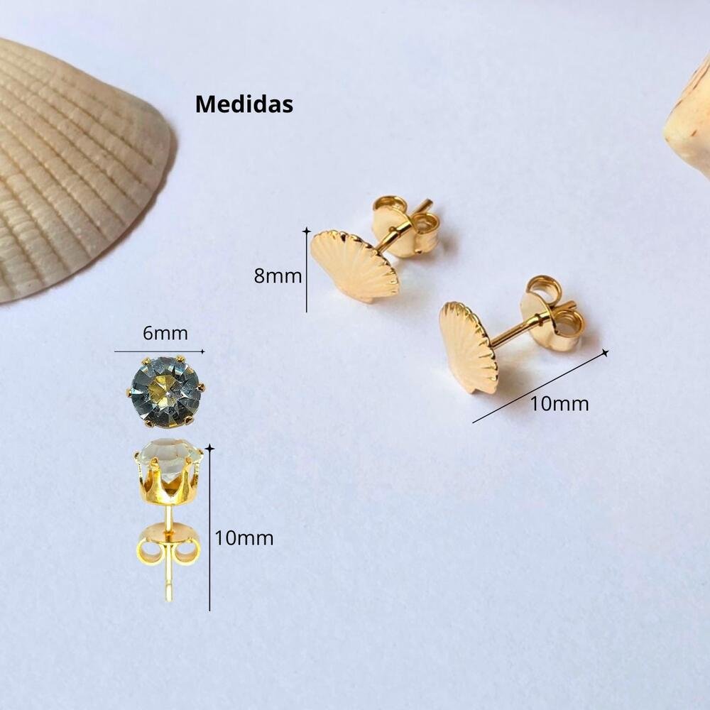 Brinco Feminino Ponto De Luz Estrela Banhado a Ouro Dourado Dourado 3